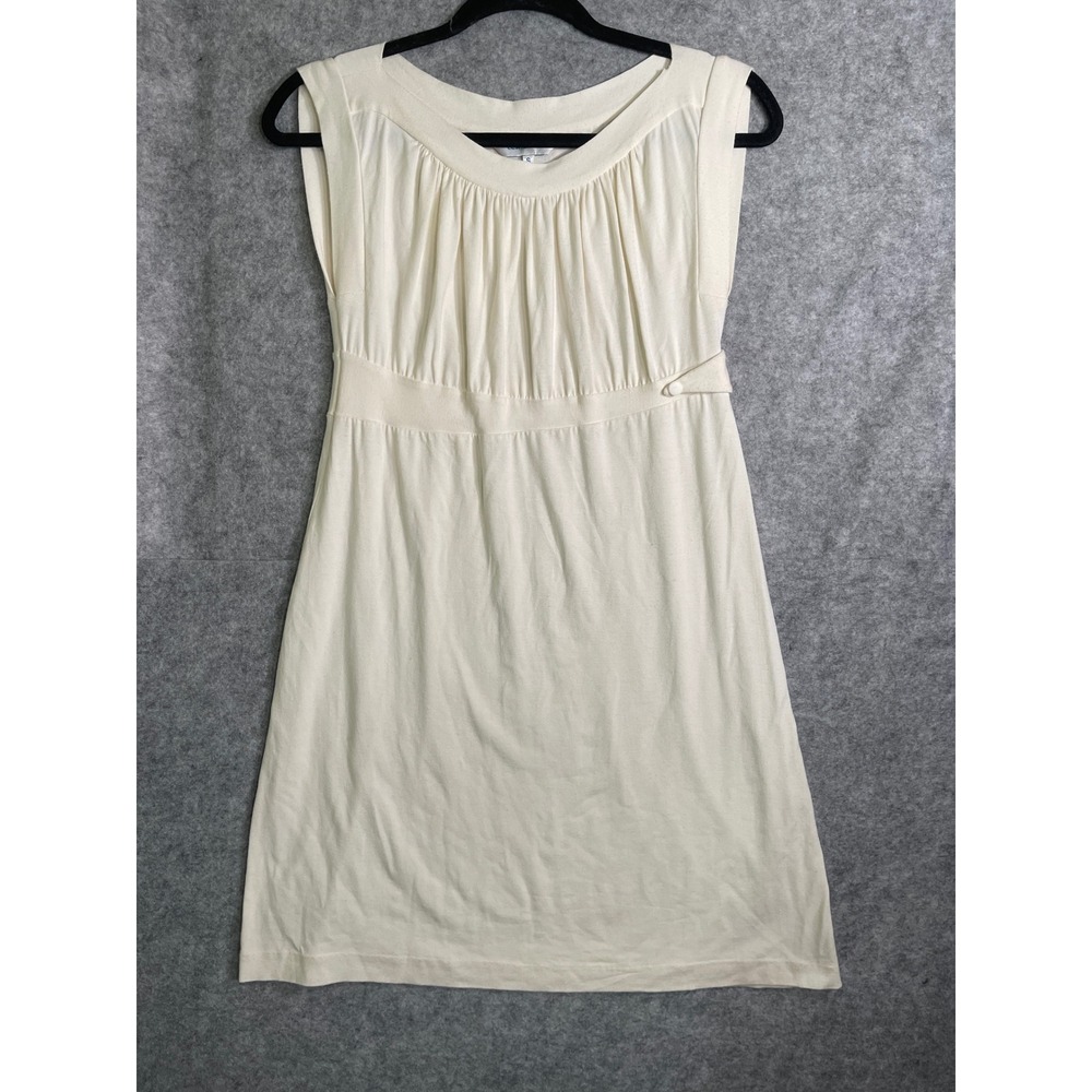 Lewis Cho Womens Empire Waist Sleeveless Mini Dress Ivory Cream Rayon Blend S